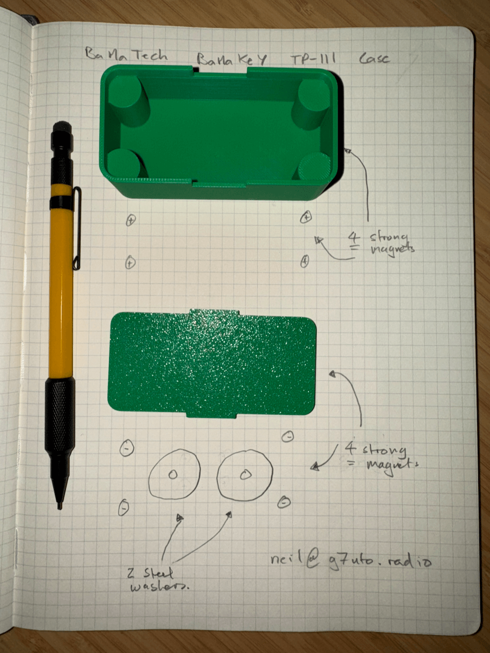 The layout of the magnets in the case The layout of the magnets in the case
