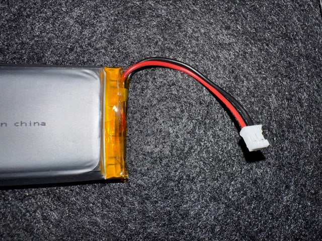 A LiPo battery with its red and black wires swapped back into the JST plug in the correct positions